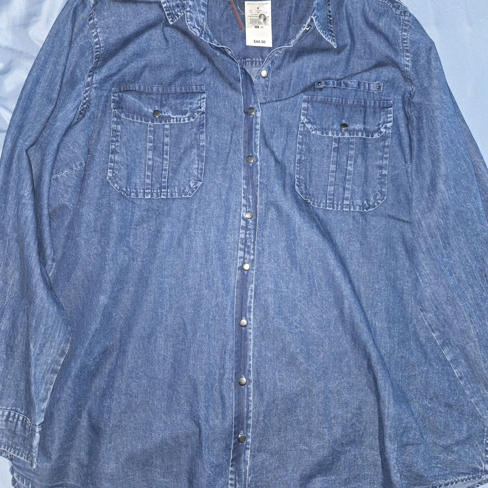 Ashley Stewart Indigo Denim Top